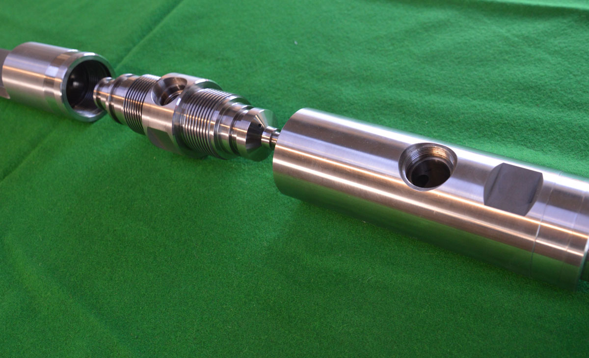 CNC Turned And Milled Component Stub Acme Threads With Various Valve Ports